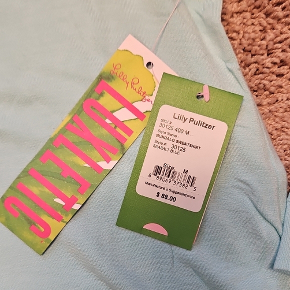 Lilly Pulitzer Blue Fitted Hoodie Sweatshirt - Picture 2 of 4